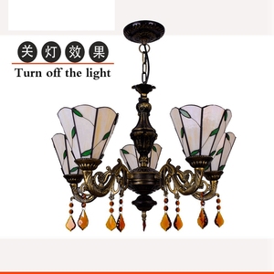 Pendel leuchte Glas Pendel leuchten Einfache Blatt Kronleuchter und Lampen Buntlampe Hohe klassische antike Beleuchtung Tiffany - Product Image 3