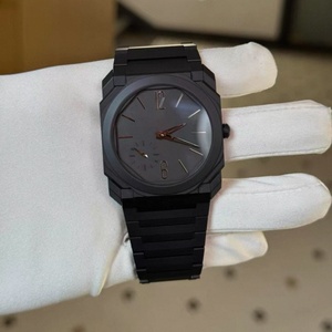 BL Style Octo 40mm Black Ceramic <b>Automatic</b> Mechanical Watch, Ultra-Thin 7mm, Transparent Case Back, Foldable Clasp - Product Image 1