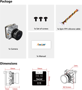 RunCam Phoenix <span class=keywords><strong>2</strong></span> Mikro FPV Kamera 1000TVL Süper Global WDR Gündüz&Gece 155 °   FOV <span class=keywords><strong>2</strong></span>.1mm Lens 4:<span class=keywords><strong>3</strong></span>/16:9 Değiştirilebilir 4K FPV Drone Vb. - Product Image 5
