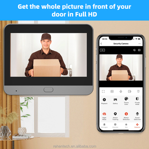 3MP WiFiデジタルビューア4.3インチLCDディスプレイAlexa <span class=keywords><strong>Google</strong></span> <span class=keywords><strong>Voice</strong></span> Commandオプション2.4G Wi-Fi片道オーディオイベントビデオドアフォン - Product Image 4