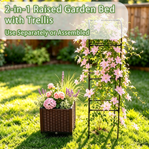 Sistema de Jardinería Reutilizable <span class=keywords><strong>con</strong></span> Autorriego, Jaula Elevada para Tomates, Jardinera Elevada <span class=keywords><strong>con</strong></span> <span class=keywords><strong>Ruedas</strong></span> - Product Image 4