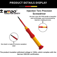Sertifikat VDE WEDO AC 1000V obeng presisi Torx injeksi