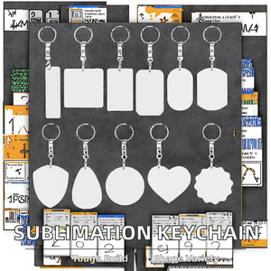 Porte-clés vierges en aluminium blanc double face vintage Courage XLB avec impression par transfert thermique pour photos numériques - Product Image 2