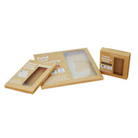 Boîte en carton kraft personnalisée avec fenêtre transparente, impression personnalisée et logo blanc pour l'emballage