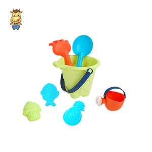 Ensemble de 7 seaux de plage pour enfants, seau à sable, pelle, râteau, arrosoir, moules d'animaux marins, PP+PE, jouets de plage d'été - Product Image 1