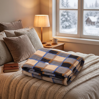 Couverture chauffante électrique en polaire - Prête pour l'hiver, ignifuge, portable pour les voyages et la maison, lavable en machine