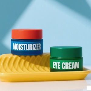 Envase de Vidrio de Lujo Personalizado de 50 ml para Crema Humectante Cosmética, Colorido y Redondo, con Tapas de Rosca de Plástico - Product Image 2