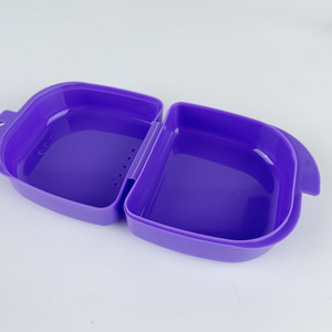 Estuche de almacenamiento de dentaduras postizas de calidad de exportación, estuche doméstico para dentaduras postizas, estuche para retenedores de arco dental con orificios, caja de almacenamiento dental para el hogar. - Product Image 4