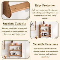 Étagère murale flottante multifonctionnelle vintage à 3 niveaux en bois massif 100% écologique et durable pour la cuisine, rangement pour vaisselle et épices