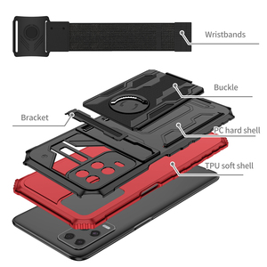 Polsino sportivo antiscivolo a tre strati Anti caduta PC + TPU armatura antiurto copertura del telefono per <span class=keywords><strong>OPPO</strong></span> A54 <span class=keywords><strong>4G</strong></span> A15/A15S - Product Image 4