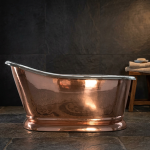 Baignoire ovale autoportante de luxe en cuivre – Artisanat indien classique durable pour salle de bain - Product Image 3