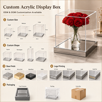 Boîte de présentation transparente en acrylique pour fleurs éternelles, anti-poussière et anti-humidité