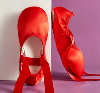 Zapatillas de Ballet de Satén Suave con Cinta y Suela Partida para Niñas, Calzado para Clases de Danza, Entrenamiento, Recitales y Actuaciones