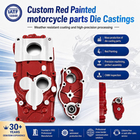 Boîtier et composants de moteur de moto en aluminium ADC12 peints en rouge sur mesure avec usinage de précision et pièces moulées sous pression en aluminium