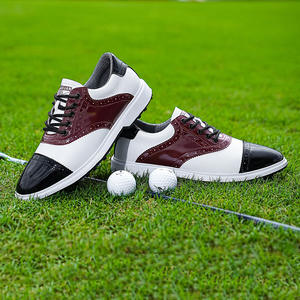 Chaussures <span class=keywords><strong>de</strong></span> golf confortables et légères pour hommes Panneaux en cuir verni microfibre Semelle extérieure en caoutchouc antidérapante pour un swing stable Caractéristiques souples - Product Image 6