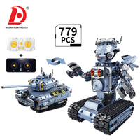 Set de Construcción de Tanque Robot RC 2 en 1, 779 Piezas, Control Remoto y por Aplicación, Transformable, Bloques de Construcción STEM, Juguete Educativo de Ensamblaje