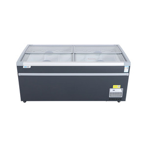 Commercial Combined Glass Door Top Open Fridge Deep Island Display Freezer Combined Freezer