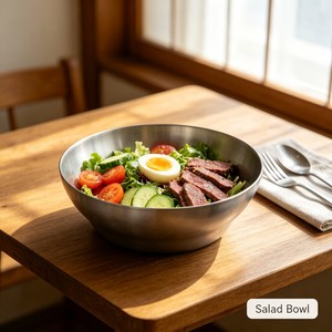 Bol à salade en métal doré double couche en acier inoxydable, grande taille personnalisée, pour usage commercial, idéal pour barbecue et laitue - Product Image 4