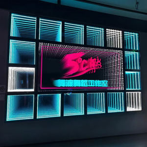 カスタマイズ可能 3D インフィニティミラー ネオンLEDライト効果 千層鏡 会社ロゴ 文字形状 無料デザイン ガラス電子サイン - Product Image 2