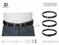 Cintura casual da 3,5 cm con fibbia in lega, design rettangolare solido, per uomo e donna - Product Image 1