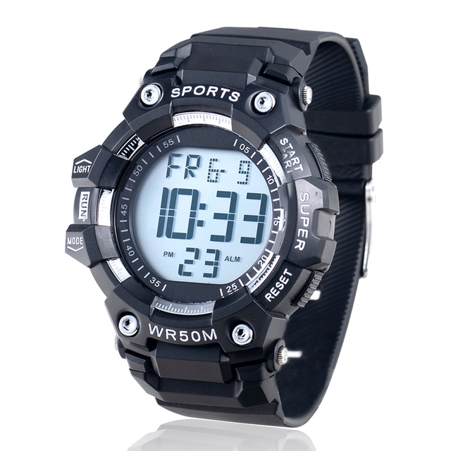 Custom Sports Digital Watches Men Large Display Waterproof Wristwatches Stopwatch Alarm Backlight Outdoor