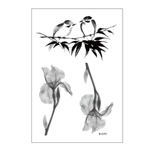 Decorazione artistica del modello dell'adesivo temporaneo impermeabile di stile dell'inchiostro cinese per i festival di moda - Product Image 3