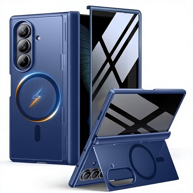 MOBOSI for Z Fold7 Magnetic Slim Case Built-in Kickstand Full Hinge Protection Privacy Screen Protector Polycarbonate Wireless