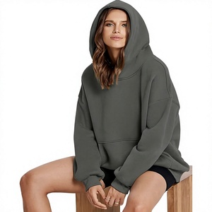 Custom unisex Oversized Heavyweight Full <b>Zip</b> Hoodie 100% Cotton French Terry Charcoal Olive Streetwear Hooded Sweatshirt OEM ODM - Product Image 5