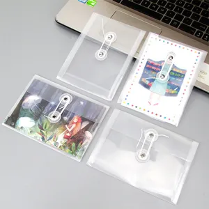 Маленькая прозрачная Папка со шнуром пластиковая папка для файлов