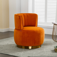 Livraison gratuite aux États-Unis - Fauteuils pivotants confortables en forme de baril, fauteuils ronds en velours moelleux pour salon et salles d'attente