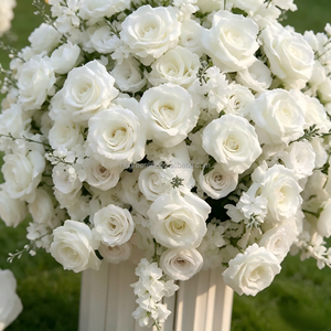 Arrangement de fleurs artificielles de roses simulées luxueuses pour la Saint-Valentin, Pâques, mariages, hôtels, décoration de table - Product Image 5