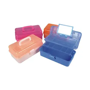 明确装饰塑料存储组织者工具箱药盒
