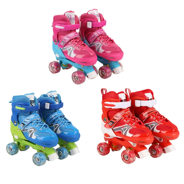 Double row roller skates Four-Wheels Outdoor Flash Wheel Skate Shoes Roller Skates