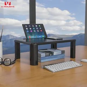 कंप्यूटर और प्रिंटर VM-MR01 के लिए वी-माउंट सिंपल मेटल लैपटॉप डेस्क एडजस्टेबल फोल्डेबल एक्सटेंडेबल मॉनिटर स्टैंड डिस्प्ले