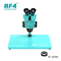 Microscope trinoculaire RF4 RF6565TV-PO4 6.5-65X avec zoom synchrone, 144 LED, châssis résistant à la chaleur pour outils de réparation de téléphones portables