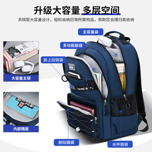 Zhiwa Student <b>Backpack</b> 15 Inches Large Capacity School Education Unisex Fashionable <b>Lightweight</b> Commuter <b>Backpack</b> - Product Image 3