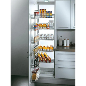 Moderne langlebige Edelstahl Pull <span class=keywords><strong>Pantry</strong></span> Organizer Soft Close Aufbewahrung skorb Funktionale hohe Einheit Küchen schränke Chrom - Product Image 1