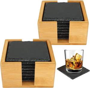 Sous-verre en <span class=keywords><strong>ardoise</strong></span> naturelle en gros, antidérapant avec support, tapis de tasse, sous-verre pour boissons, sous-verre artisanal en pierre naturelle pour tasses - Product Image 5