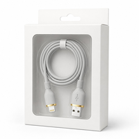 Kabel Pengisian Cepat 1m TPE USB-C ke USB-C 60W dengan Konektor Cincin Berlapis Emas, Kabel Sinkronisasi Data