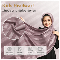 Voile Hijab pour Enfants en Tissu Polyester Léger et Respirant à Rayures Écossaises A9 – Prix Avantageux pour Usage Quotidien Décontracté