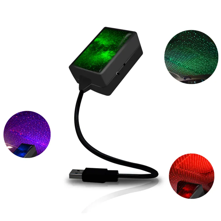 USB Star Night Lamp Mini USB romantico flessibile LED Star Projector luce notturna per decorazioni sul tetto Auto