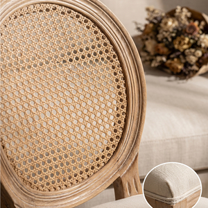 Современный Набор стульев для столовой из 2, бежевый тканевый ротанговая спинка старинное деревянное французское кресло для свадебного мероприятия в отеле - Product Image 2