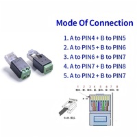 Extensor Ethernet RJ45 a RS485, Conector RJ45 a 2 Pines de Tornillo, Adaptador de Red para DVR Digital CCTV