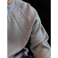 Herren Schwergewichts-Strickjacke mit Reißverschluss und Stehkragen, Geometrischem Panel-Design und Relaxed Fit für Herbst und Winter im Cleanfit-Stil