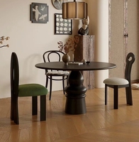 Vente directe d'usine de meubles de salle à manger de luxe rond en bois de chêne massif 4 6 places Table à manger ensemble de chaises