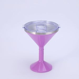 Copa de Vino con Tallo de Doble Pared de Acero Inoxidable 304, Aislada, para Mantener Frío, Copa de Champán Triangular para Martini, para Bar - Product Image 3