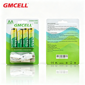 2 packs de batteries au lithium-ion 1.5V 2500mWh USB Battery Pack Type-C Rechargeable Battery AA - Product Image 4