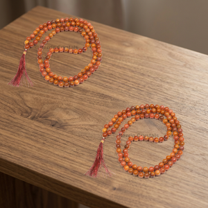 Meilleur prix pour un Jap Mala bouddhiste sculpté et gravé en aventurine pêche par Rozrin Crystals - Product Image 4