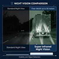 Cámara de Reversa Gran Angular de 170 Grados, Impermeable IP68, con 18 LED de Visión Nocturna, Monitor de Seguridad Trasero para Autobús, Camión, Furgoneta