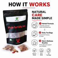 Thé au ginseng, thé pour la fertilité masculine, thé aux racines de maca, thé aux baies de goji en sachets, soutien au bien-être masculin, formule personnalisée, étiquette privée, OEM, ODM